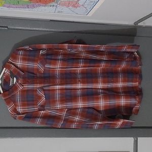 Mens columbia XLT long sleeve omnishade shirt. Wht/blu/red